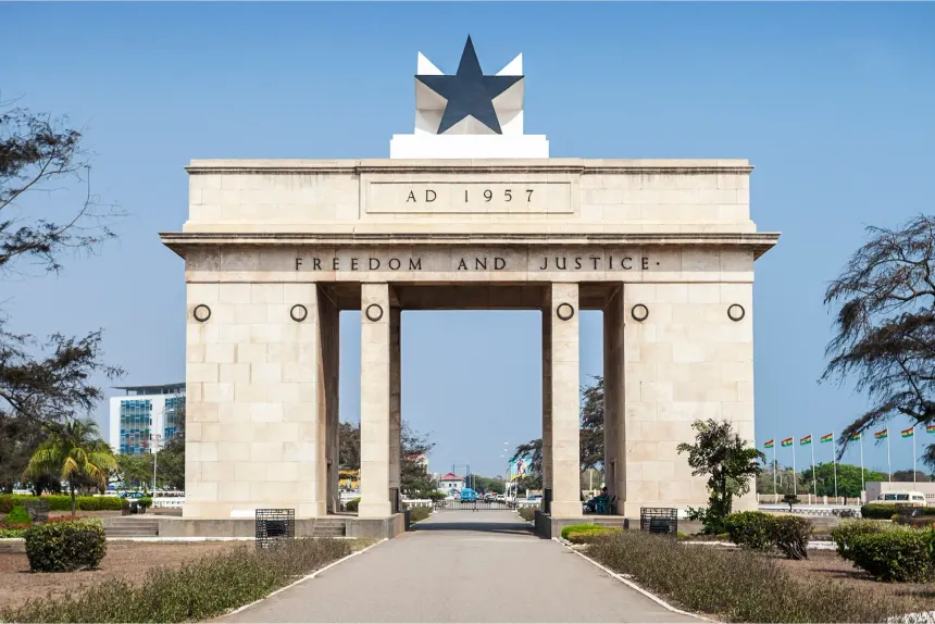 Employer of Record in Ghana – Accra Independence Arch symbolizing Ghana's business and employment landscape.