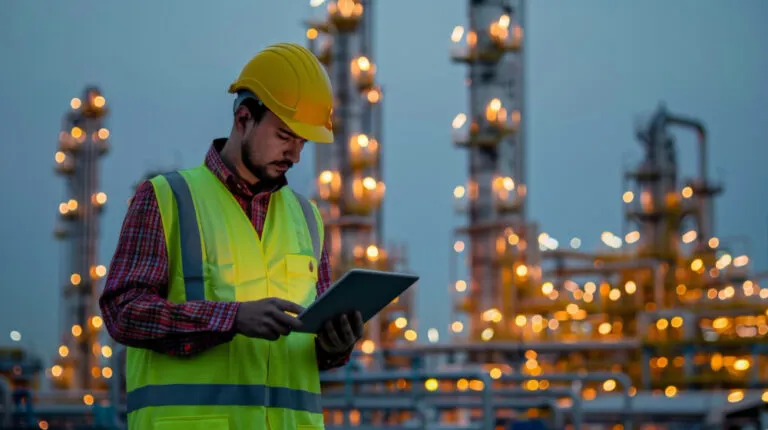 Offshore project support team collaborating on workforce management and business operations.